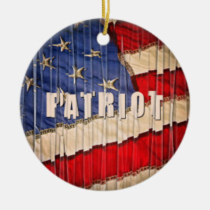 Ornamento De Cerâmica Patriot Flag dos EUA