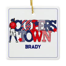 Patriotic Cooperstown Baseball Player Personalizad