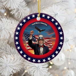 Ornamento De Cerâmica Patriotismo Americano Clássico