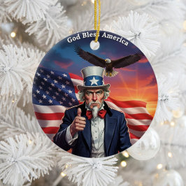 Ornamento De Cerâmica Patriotismo Americano Clássico