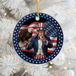 Ornamento De Cerâmica Patriotismo Americano Clássico 