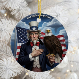 Ornamento De Cerâmica Patriotismo Americano Clássico 