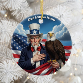 Ornamento De Cerâmica Patriotismo Americano Clássico