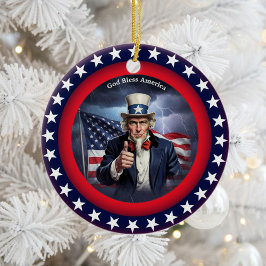 Ornamento De Cerâmica Patriotismo Americano Clássico