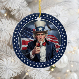 Ornamento De Cerâmica Patriotismo Americano Clássico 