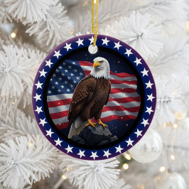 Ornamento De Cerâmica Patriotismo Americano Clássico 