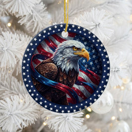 Ornamento De Cerâmica Patriotismo Americano Clássico 