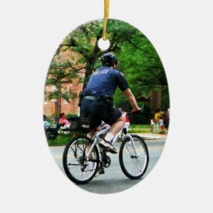 Ornamento De Cerâmica Patrulha de Bicicleta da Polícia
