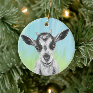 Ornamento De Cerâmica Patty Goat Ornament