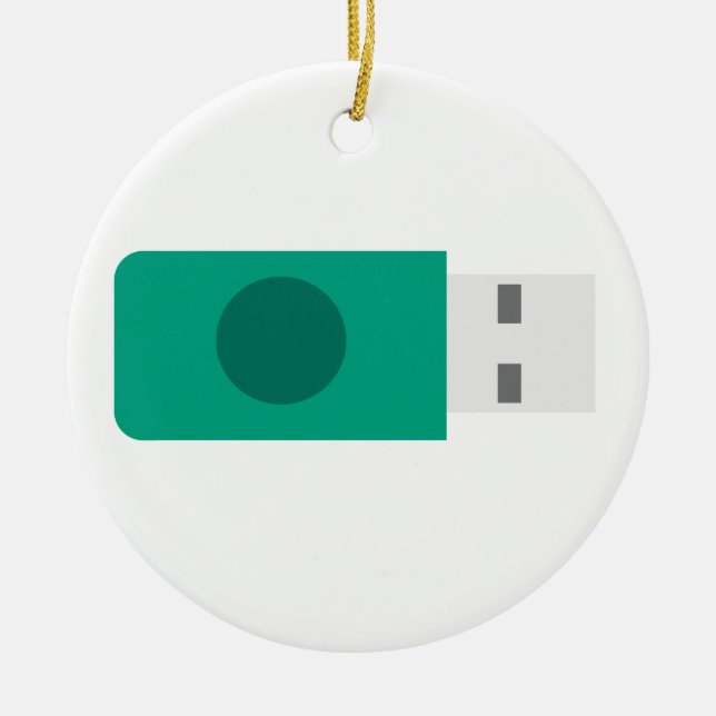 Ornamento De Cerâmica Pau USB (Frente)