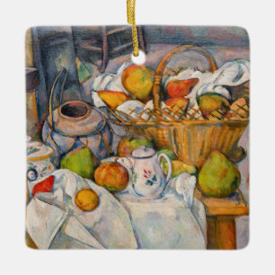Ornamento De Cerâmica Paul Cezanne - A Vida Estática com o Cesto