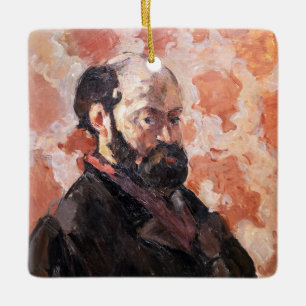 Ornamento De Cerâmica Paul Cezanne - Autorretrato com fundo rosa