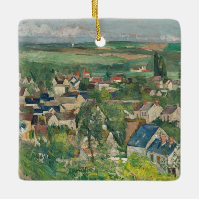 Ornamento De Cerâmica Paul Cezanne - Auvers, Visão Panorâmica (Frente)