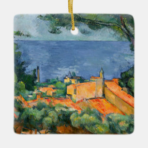 Ornamento De Cerâmica Paul Cezanne - Estaque com Telhados Vermelhos