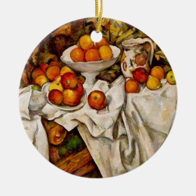 Ornamento De Cerâmica Paul Cézanne - Maçãs e Laranjas (Frente)