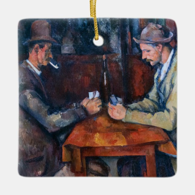 Ornamento De Cerâmica Paul Cezanne - Os Jogadores De Cartão (Frente)
