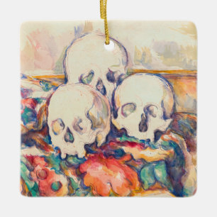 Ornamento De Cerâmica Paul Cezanne - Os Três Crânios Aquarela