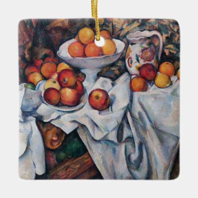Ornamento De Cerâmica Paul Cezanne - Vida Estática, Maçãs e Laranjas (Frente)