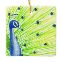 Pavão de Aquarela Colorida