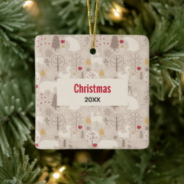 Ornamento De Cerâmica Pavimentos de Borracha Cúbica Padrão Nórdico Natal