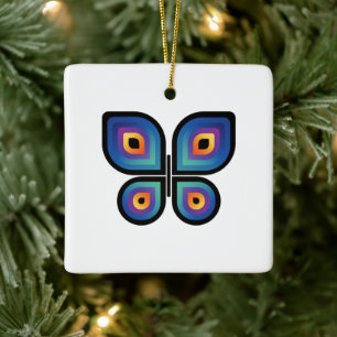 Ornamento De Cerâmica Pavock Flame Butterfly