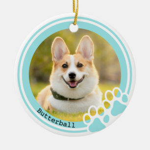 Ornamento De Cerâmica Pawprint Pet Ornament Personalizável