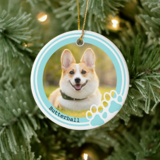 Ornamento De Cerâmica Pawprint Pet Ornament Personalizável