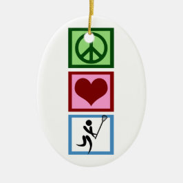 Ornamento De Cerâmica Paz Amor Lacrosse