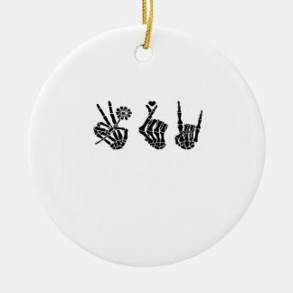 Ornamento De Cerâmica Paz E Esqueleto Roll Manipulam Clássicos