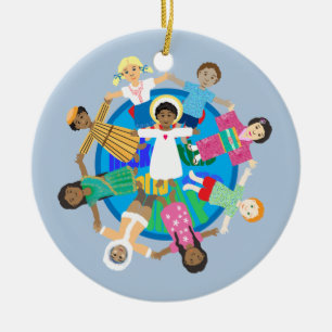 Ornamento De Cerâmica Paz na Terra uma oração familiar