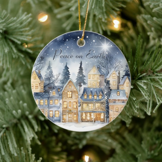 Ornamento De Cerâmica Paz na Terra Village Sky Star (Árvore)