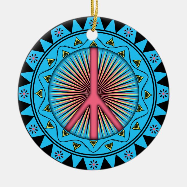 Ornamento De Cerâmica Paz ~ Sun (Frente)