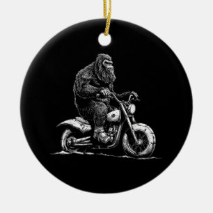 Ornamento De Cerâmica Pé Grande Andando Uma Bicicleta Engraçado Sasquatc