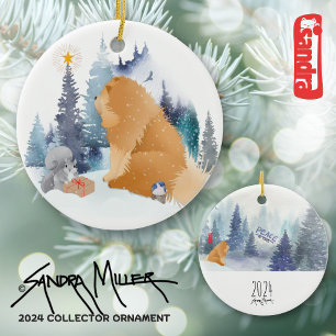 Ornamento De Cerâmica PEACE 2024 Chow Collector Ornament-Sandra Miller