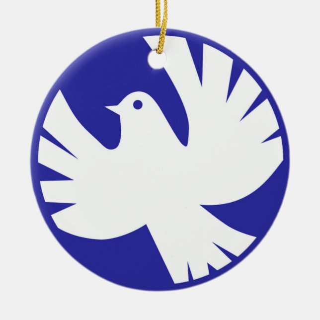 ORNAMENTO DE CERÂMICA PEACE DOVE (Frente)