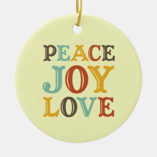 Ornamento De Cerâmica PEACE JOY LOVE bloco de cartas de feriado de manut
