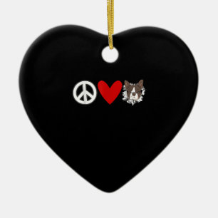 Ornamento De Cerâmica Peace Love Boston Terrier T-Shirt
