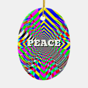 Ornamento De Cerâmica PEACE LOVE Diamond art