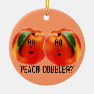 Ornamento De Cerâmica Peach Cobbler Scare