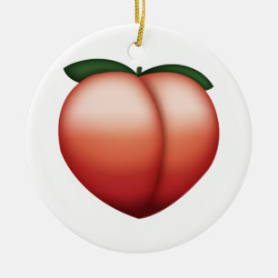 Ornamento De Cerâmica Peach - Emoji