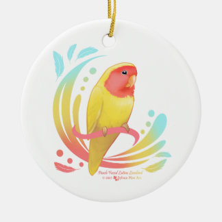 Ornamento De Cerâmica Peach Faced Lutino Lovebird
