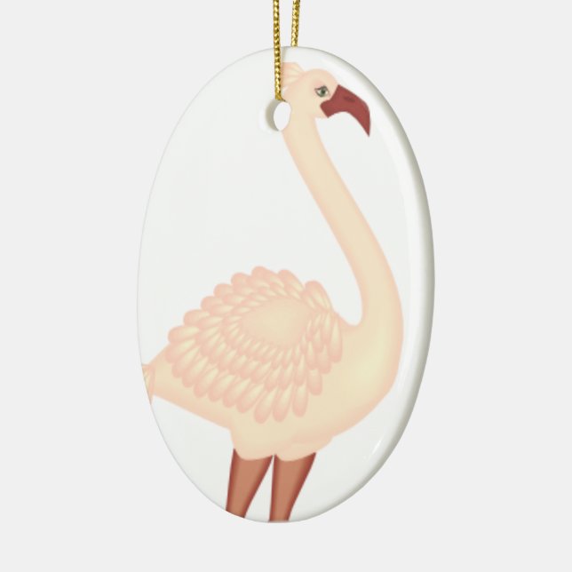 Ornamento De Cerâmica Peach Flamingo (Esquerda)