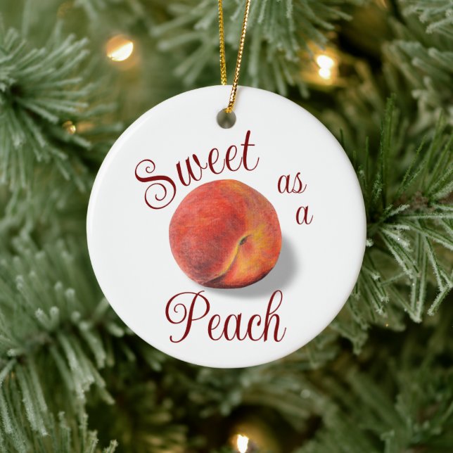 Ornamento De Cerâmica Peach Ornament (Árvore)