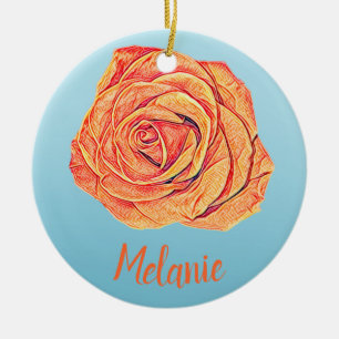 Ornamento De Cerâmica Peachy Tangerine Rosa