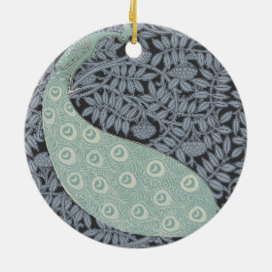 Ornamento De Cerâmica Peacock Art Nouveau Bird Classic