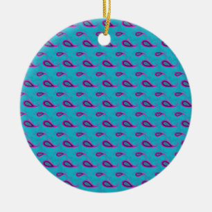 Ornamento De Cerâmica Peacock Blue Paisley