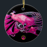 ORNAMENTO DE CERÂMICA PEACOCK ELEGANTE EM PINCO, FUCHSIA AMETIST<br><div class="desc">Design colorida e elegante com gemstones 3D brilhantes design gráfico digital por Búlgaro Lumini. Parte da nova coleção ARCADIA.</div>