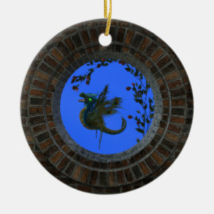 Ornamento De Cerâmica Peacock Fairy Dragon