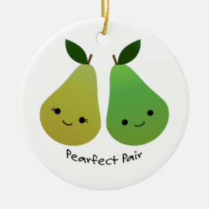 Ornamento De Cerâmica Pearfect Pear Kawaii Pears