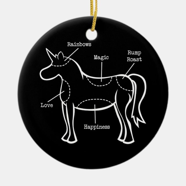 Ornamento De Cerâmica Peças Unicorn (Frente)